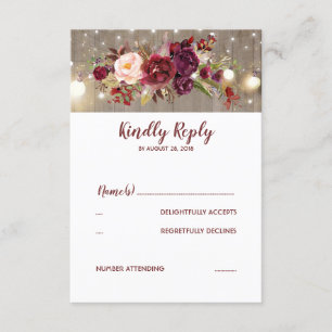 Marsala Flowers Mariage rustique RSVP
