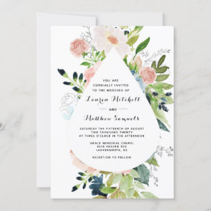 Marsala Navy Blush Faire-part de mariage