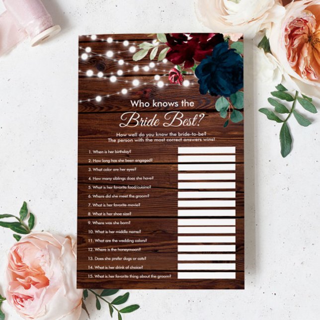 Marsala & Navy Qui Connaît La Mariée Meilleur Jeu (Créateur téléchargé)