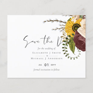 Marsala Roses Sunflowers Budget Mariage pas cher