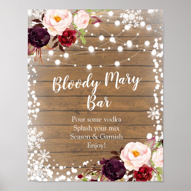 Marsala Winter Bloody Mary Bar Affiche (Devant)