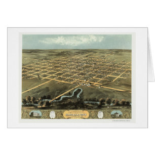 Marshalltown, carte panoramique d'IA - 1868