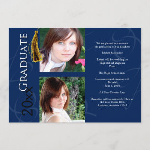 Marteau de graduation en Faire-part bleue