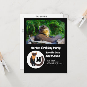Marten Anniversaire Photo Monogramme Invitation