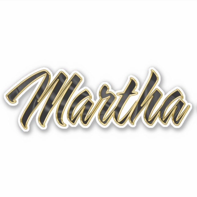 Martha noir lettrage Autocollant Stickers (Devant)