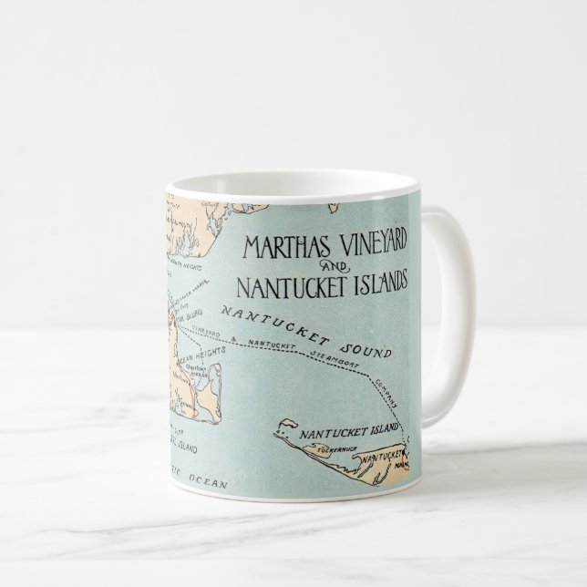 Marthas Vineyard Nantucket Carte Mug (Devant droit)