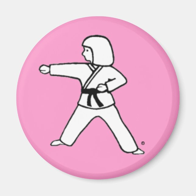 Martial Arts Kid 2 aimant rose (Devant)