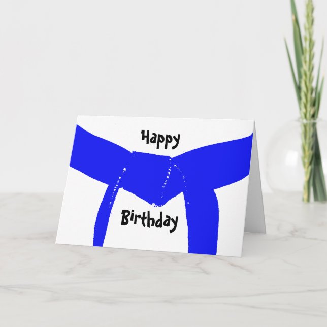 Martial Arts Light Belt Bleu Carte d'anniversaire (Devant)