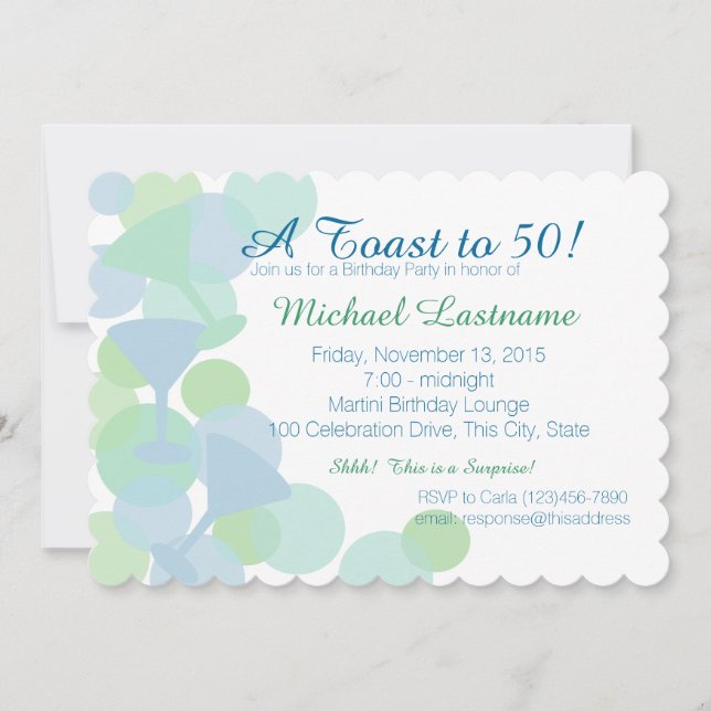 Martini Bubbles Party Invitation (Devant)