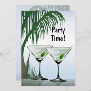 Martini Cocktails Party Invitation tropicale