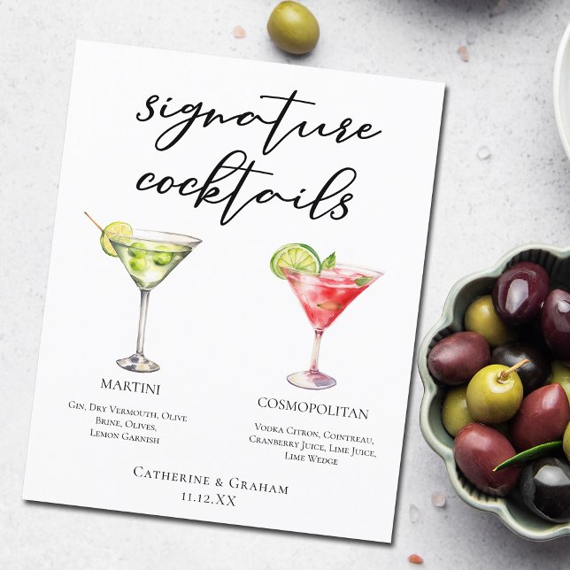 Martini Cosmopolitan Signature Cocktails Menu (Créateur téléchargé)