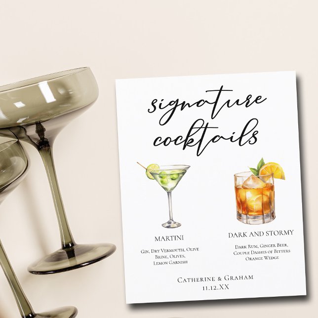 Martini Dark & Stormy Signature Cocktails Menu (Créateur téléchargé)