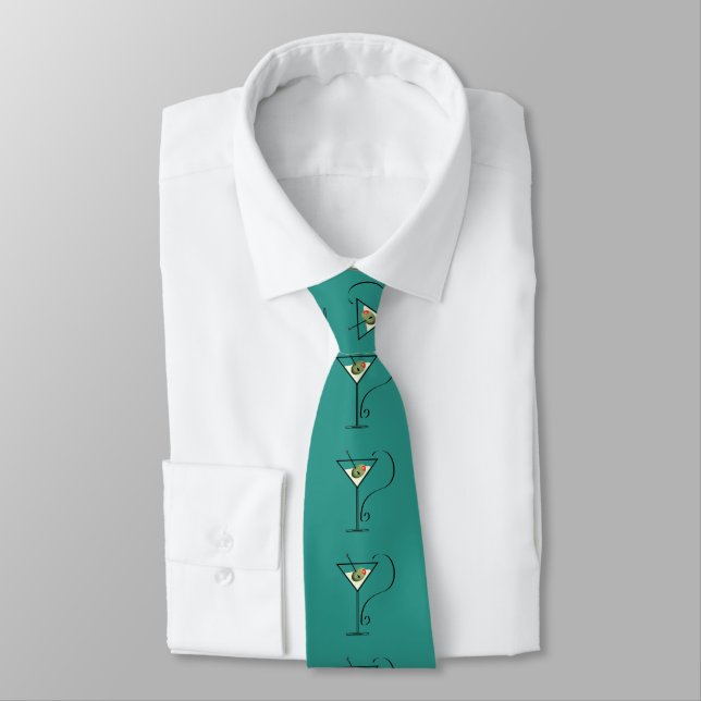 Martini du milieu du siècle et Cravate Turquoise o (Attaché)