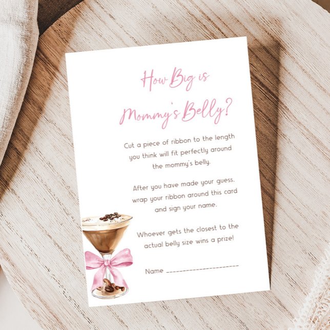 Martini Espresso Rose pour Baby Shower Quelle Est  (Espresso Baby Shower Game)