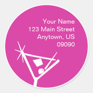 Martini Étiquette de adresse en silhouette de verr