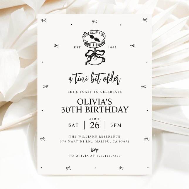 Martini Invitation À Thème Anniversaire, Un Tini U (Créateur téléchargé)