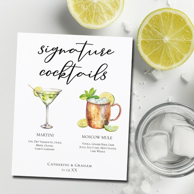 Martini Moscow Mule Signature Cocktails Menu (Créateur téléchargé)