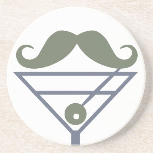 Martini Mustache dessous de verre personnalisé