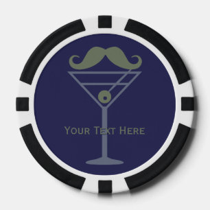 Martini Mustache jetons de poker personnalisés
