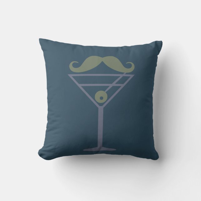 Martini Mustache oreiller jetable personnalisé (Recto)