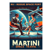 Martini Space Travel Poster Rogue Space Port
