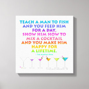 Martini Zen Toile Encadrée Bonheur À Vie