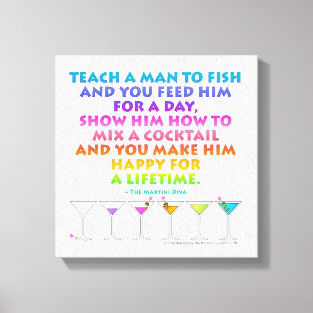Martini Zen Toile Encadrée Bonheur À Vie (Recto)