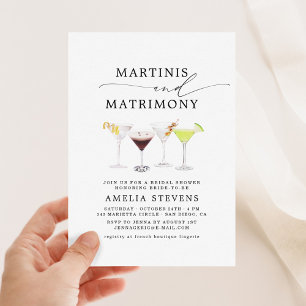 Martinis & Mariage Nuptiale Douche Invitation