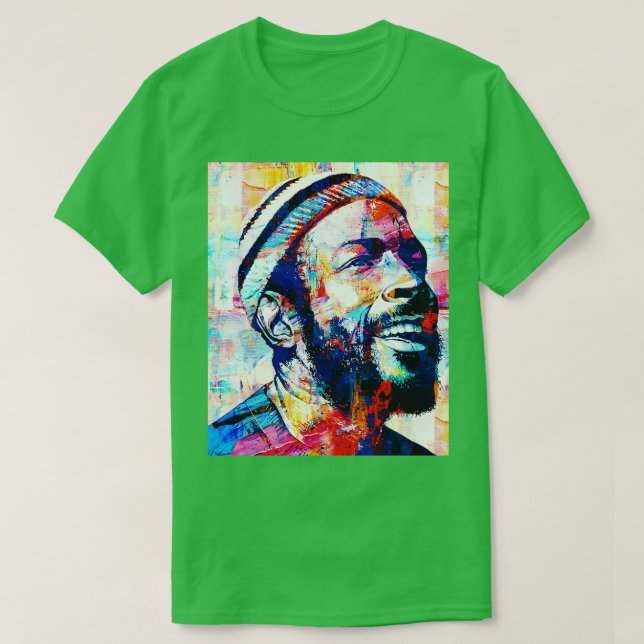 Marvin Gaye Peintures Abstraites Baseball TShirt (Design devant)