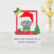 Marvin le chat mathématique Carte de vœux de Noël
