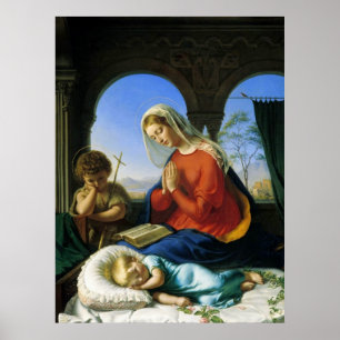 Mary, Jésus, et affiche de Jean-Baptist