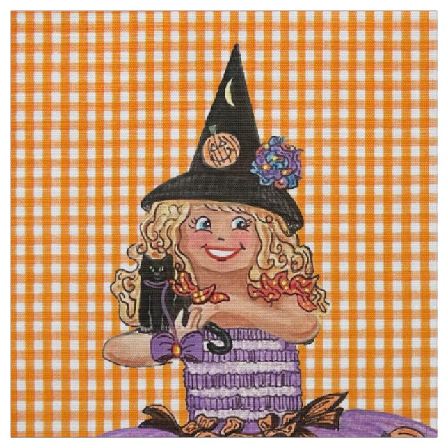 Mary le joyeux tissu de sorcière Halloween (Échantillon)