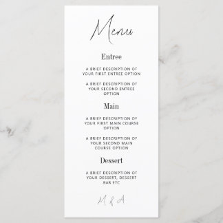 Mary - Menu Mariage minimaliste Élégant