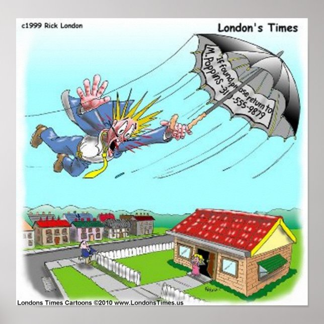 Mary Poppins Umbrella Funny Collectif Poster (Devant)