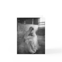 Mary tenant Jésus dans la carte de note stable