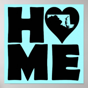 Maryland Accueil Coeur État affiche