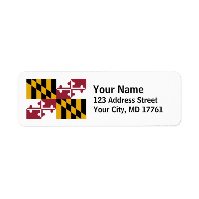 Maryland Drapeau Retourner l'adresse Étiquettes (Devant)