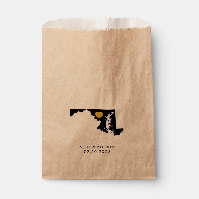 Maryland Mariage Faveur Traite Sacs, Sacs Cadeaux (Devant)