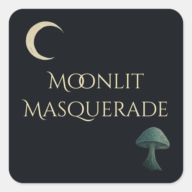 Mascarade au Clair de Lune Élégant Autocollant Hal (Devant)