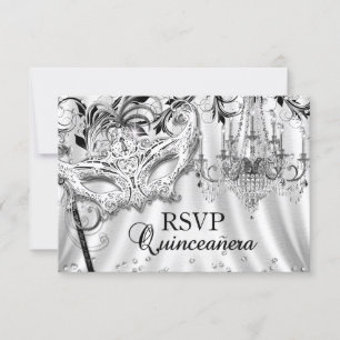 Mascarade de lustre en argent Quinceanera RSVP