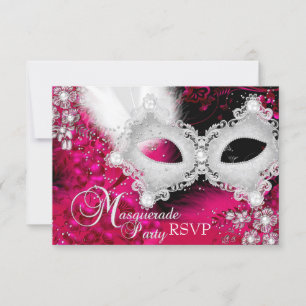 Mascarade de mascarade de masque blanc rose RSVP