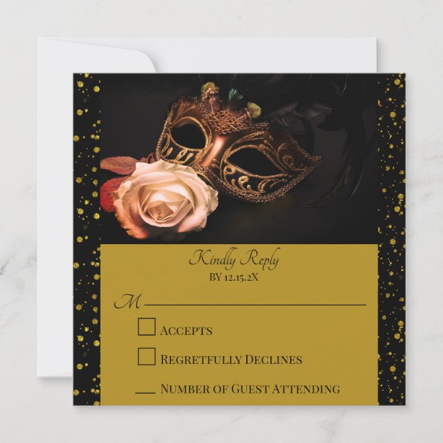 Mascarade élégante et Rose blanche  (Devant)