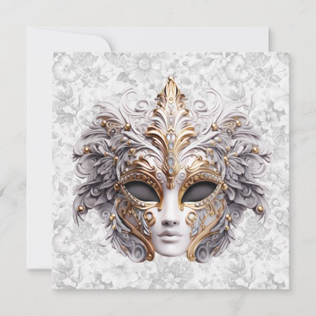 Mascarade Masque coloré en gris (Devant)