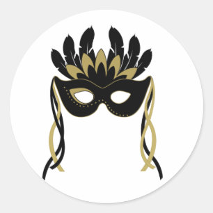 Mascarade Masque en Stickers Noir et Or
