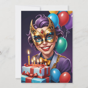 mascarade moderne douce 16 invitations