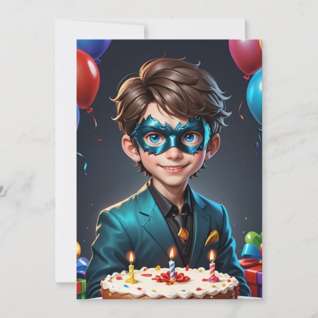 mascarade moderne douce 16 invitations (Devant)