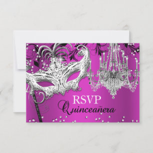 Mascarat rose chaud Quinceanera RSVP