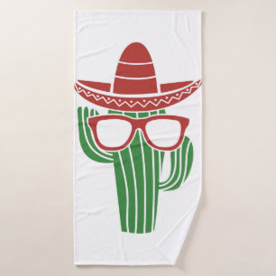 mascotte cool cactus avec sombrero casquette et lu