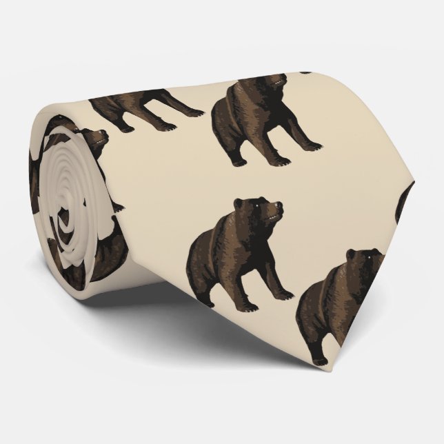 Mascotte d'équipe d'ours sur toute cravate de (Roulé)