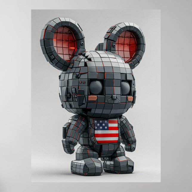 Mascotte du drapeau des États-Unis — Art mural pat (Devant)